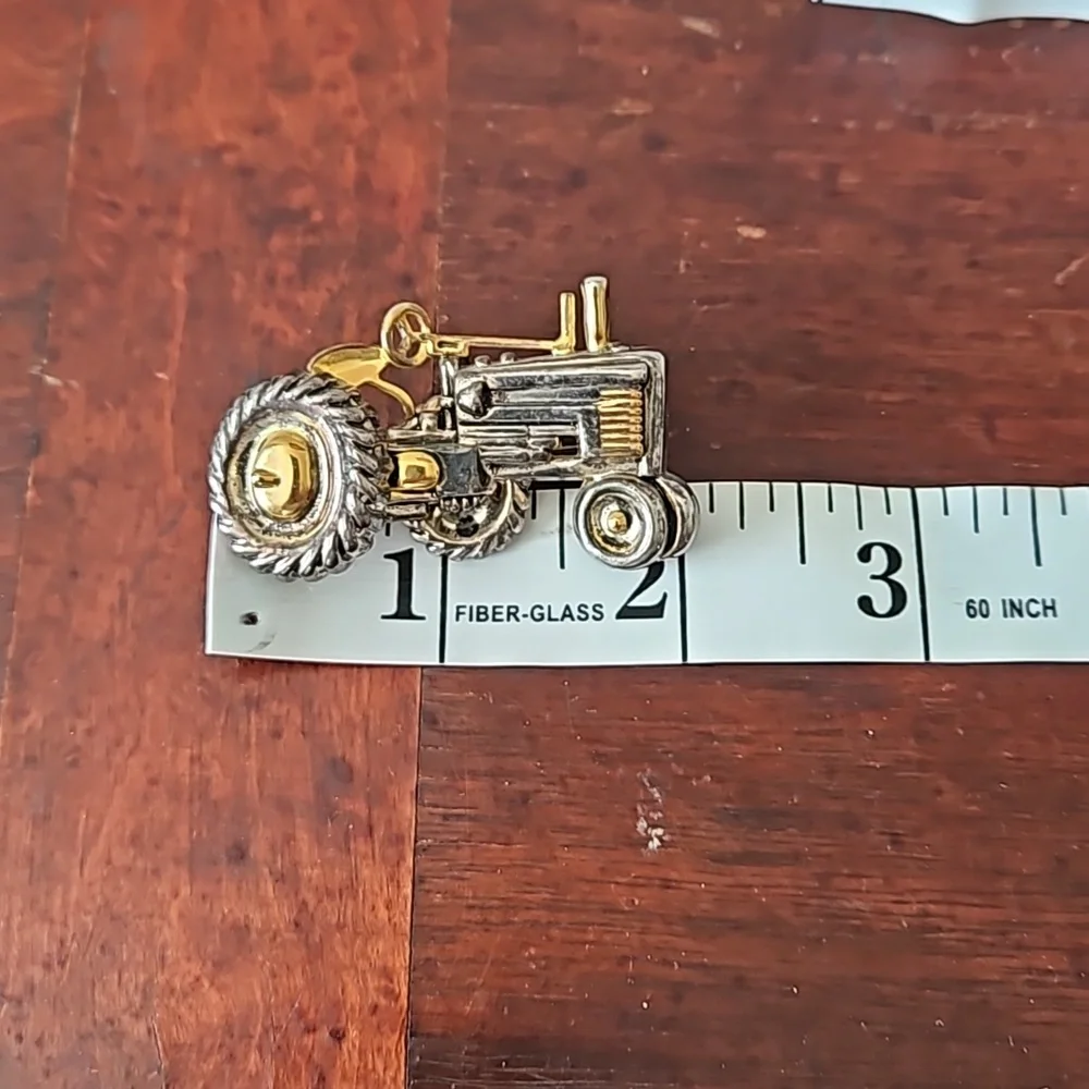 Vintage Best Signed Tractor Brooch or Pendant